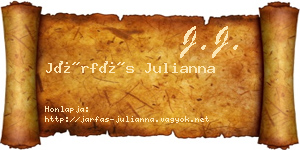 Járfás Julianna névjegykártya